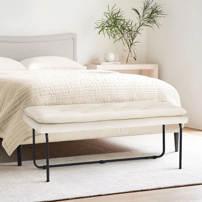Nano 48" Upholstered Modern Double Layered Cushion Bedroom Bench - The Pop Maison 10 Nano 48" Upholstered Modern Double Layered Cushion Bedroom Bench - The Pop Maison - Image 8
