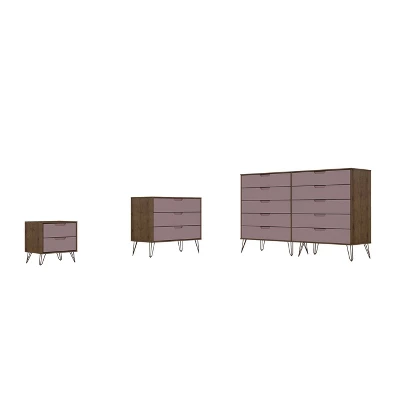 Rockefeller 10 Drawer Dresser, 3 Drawer Dresser And 2 Drawer Nightstand Set - Manhattan Comfort 13 Rockefeller 10 Drawer Dresser, 3 Drawer Dresser And 2 Drawer Nightstand Set - Manhattan Comfort - Image 11