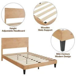 MUSEHOMEINC BF1008BF 12 Inch Tall Easy Assembly Solid Wood Mid Century Platform Bed Frame With Wooden Slat Support, Pine, Full -Nexera Furniture Store GUEST 8c9955e2 e2cc 42ac b3cc aa029b2f51b0