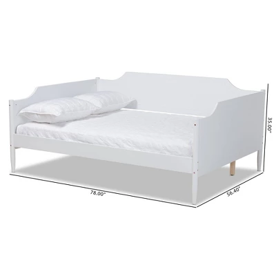 Full Alya Traditional Wood Daybed White - Baxton Studio 9 Full Alya Traditional Wood Daybed White - Baxton Studio - Image 7