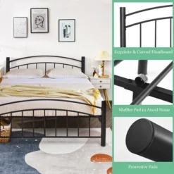 Costway Twin/Full/Queen Size Metal Bed Frame Platform Mattress Foundation With Headboard Footboard -Nexera Furniture Store GUEST 8d93bb1c 82ce 47c8 8c56 2537c0c8e953