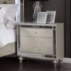2pc La Mesa Nightstand And Dresser Set Silver - HOMES: Inside + Out -Nexera Furniture Store GUEST 8e072cad cac6 4315 a471 2581c8534d0d