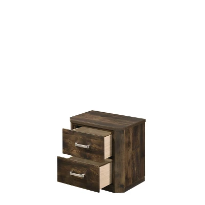 24" Elettra Nightstand Rustic Walnut - Acme Furniture 4 24" Elettra Nightstand Rustic Walnut - Acme Furniture - Image 2