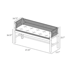 Elden Wood Bench With Woven Back And Loose Cushion Seat - Threshold™ Designed With Studio McGee -Nexera Furniture Store GUEST 8f053347 15e4 4064 81c1 72a38bf0a4d6