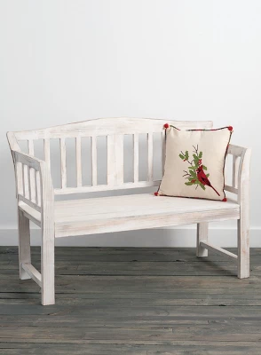 Sullivans White Wooden Bench 33"H Off-White 3 Sullivans White Wooden Bench 33"H Off-White
