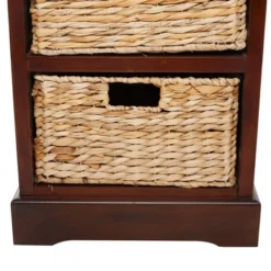 Wooden Side Chest With Wicker Drawers Brown - Olivia & May -Nexera Furniture Store GUEST 929bd6fd 06dc 4f95 b89d e488157928fc