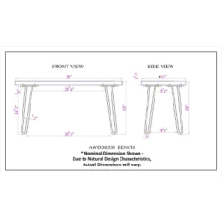 Alaterre Furniture Hairpin Natural Brown Live Edge Wood With Metal Bench -Nexera Furniture Store GUEST 93b1cd7d 7736 4094 abfb 9483e85cfbaa