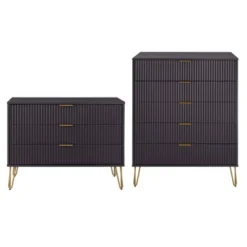 Manhattan Comfort Dumbo 2pc Modern 5 Drawer Dresser And 3 Drawer Dresser Set -Nexera Furniture Store GUEST 93dd585b d80b 410f 8d7e aa4f5f42c82c