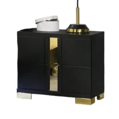 Sapphtopaz Contemporary Nightstand With 2 Drawers Unique Handle Bedside Table With Metal Legs & Acrylic Trim Night Stand For Bedroom,Living Room -Nexera Furniture Store GUEST 940f9ff3 c528 43a6 b8a4 27af0acdaceb