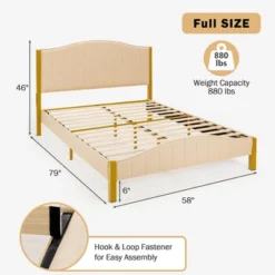 Costway FullQueen Size Upholstered Bed Frame Mattress Foundation Platform Quilted Headboard -Nexera Furniture Store GUEST 9477b7ab d555 434a 9fc6 522fdd37b1ab