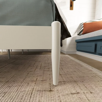 Roundhill Furniture Feeney 3-Piece Bedroom Set, Platform Bed With Two Nightstands, Cream White, Queen 9 Roundhill Furniture Feeney 3-Piece Bedroom Set, Platform Bed With Two Nightstands, Cream White, Queen - Image 7