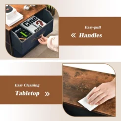 Costway Nightstand End Side Table Dresser With 2 Pull-out Fabric Drawers For Bedroom -Nexera Furniture Store GUEST 96920094 84a7 4853 9b58 bb0d66960832