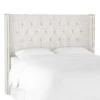 King Louis Diamond Tufted Wingback Headboard Off White Linen With Brass Nail Buttons - Skyline Furniture -Nexera Furniture Store GUEST 96afea4c 6341 4407 9ac4 3c042d2bfd99