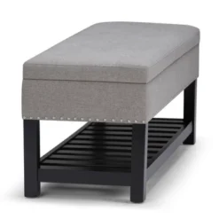 43" Riley Storage Ottoman Bench Dove Gray Linen Look Fabric - WyndenHall -Nexera Furniture Store GUEST 96b3c11b 974f 47c5 90cd cebc184d3e58