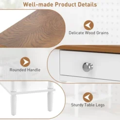 Costway 2 PCS 2-tier End Side Narrow Table Nightstand W/ Drawer For Living Room Bedroom 17 Costway 2 PCS 2-tier End Side Narrow Table Nightstand W/ Drawer For Living Room Bedroom -Nexera Furniture Store GUEST 974acc40 08f0 4f65 9933 903c7ac5c8b2