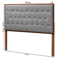 Baxton Studio Baxton Studio King Harumi Fabric And Wood Headboard Gray/Walnut Brown -Nexera Furniture Store GUEST 977e94f8 daad 4430 b24f 81e7af4f2741