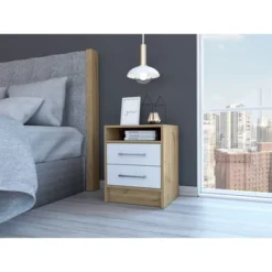 NicBex Modern Nightstand With 2 Drawers,19.9" Wooden Night Stand With Metal Handles,Bedside Table For Bedroom&Living Room,Bedroom Furniture -Nexera Furniture Store GUEST 9799c1f3 d85e 4d9a a50f b75152f3835d