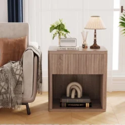 Fluted Night Stand Set Of 2, Modern Farmhouse Nightstand, 22" Large Bedside Table, End Table With Storage -Nexera Furniture Store GUEST 98acc0fd 2fb2 41e3 8fe2 aa71385a18f5