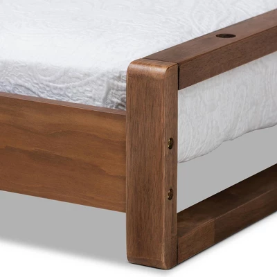 King Klara Wood Expandable Bed Frame Walnut - Baxton Studio 7 King Klara Wood Expandable Bed Frame Walnut - Baxton Studio - Image 5