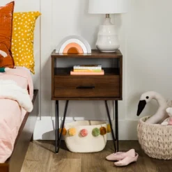 Amal Modern Single Drawer Hairpin Leg Nightstand - Saracina Home -Nexera Furniture Store GUEST 9a5d15e2 9596 4902 a3f4 23ba6c98cb48