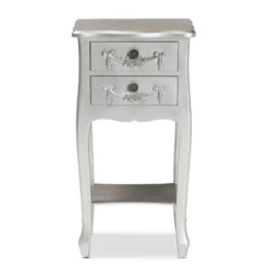 Eliya Brushed Wood 2 Drawer Nightstand Silver - Baxton Studio -Nexera Furniture Store GUEST 9ab67a92 5dc0 4c0a 8e67 491a500d8533