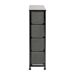 Emma And Oliver 4 Drawer Vertical Slim Storage Dresser-Wood Top & Fabric Pull Drawers -Nexera Furniture Store GUEST 9b4a8350 04fe 4035 9430 5ed612c7e2c2