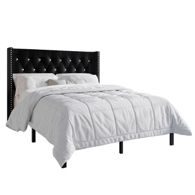 ChaletPosh Velvet Upholstered Bed With 2 Nightstands 4 ChaletPosh Velvet Upholstered Bed With 2 Nightstands - Image 2