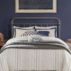 Full/Queen Kirkland Metal Headboard Without Frame Aged Pewter - Hillsdale Furniture