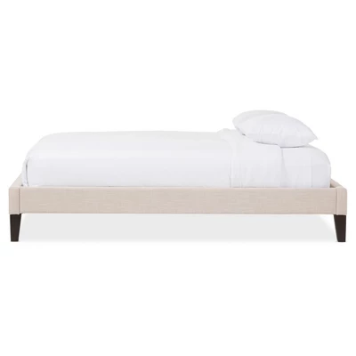 Lancashire Modern And Contemporary Linen Fabric Upholstered Bed Frame With Tapered Legs - Full - Baxton Studio 3 Lancashire Modern And Contemporary Linen Fabric Upholstered Bed Frame With Tapered Legs - Full - Baxton Studio