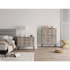 Manhattan Comfort Dumbo 2pc Modern 5 Drawer Dresser And 3 Drawer Dresser Set