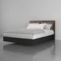 Solari Bed With Headboard Walnut/Black - Nexera -Nexera Furniture Store GUEST 9eef6daa e7df 4365 b9a7 088d4e8a24cc