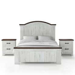 3pc Willow Rustic Bedroom Set With 2 Nightstands Distressed White/Walnut - HOMES: Inside + Out -Nexera Furniture Store GUEST 9f0f4443 b3a9 4d75 9ed5 43419b4e2371