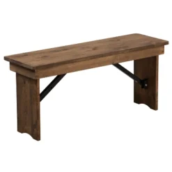 Emma And Oliver 40" X 12" Antique Rustic Solid Pine Folding Farm Bench - Portable Bench -Nexera Furniture Store GUEST a0e2606b 11ab 47b0 88b7 a8a779f4c7c9