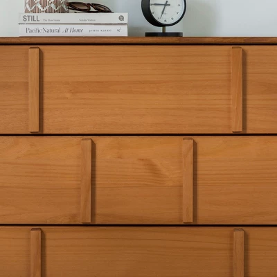 Modern Vertical Accent Solid Wood 6 Drawer Double Dresser - Saracina Home 16 Modern Vertical Accent Solid Wood 6 Drawer Double Dresser - Saracina Home - Image 14