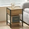 15.74-Inch Rattan End Table Nightstand Set Retro Boho Night Stand Bedside Table With Storage Shelf Smooth Rails Drawer -Nexera Furniture Store GUEST a206a974 a56d 4835 9738 44682c5edba0
