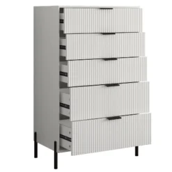 Festivo 5pc Modern Elegance Bedremm Chest And 2 Dressers And 2 Drawer Nightstands Set Off-White -Nexera Furniture Store GUEST a3e5294a 45f8 4f97 9fc0 07dc002eb950