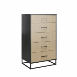 Kelly 5 Drawer Dresser Faux Rattan/Black Oak - Novogratz -Nexera Furniture Store GUEST a555ad8b 90bf 416a 8b07 b06ec8fddf5d