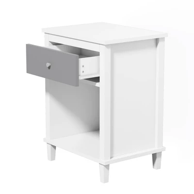 Grungis Wooden Nightstands With One Drawer One Shelf,Night Stand With Silver Handle For Bedroom,Living Room 5 Grungis Wooden Nightstands With One Drawer One Shelf,Night Stand With Silver Handle For Bedroom,Living Room - Image 3