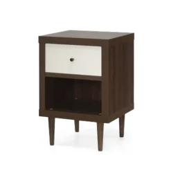 KWPZQEB Night Stand, Nightstand With Drawer & Open Shelf, Mid-Century End Table With Wooden Handle, Wooden Flie Cabinet For Bedroom, Small Spaces -Nexera Furniture Store GUEST a71874d2 16ab 4c06 a9e9 d1493eb16708
