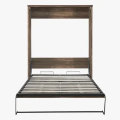 Full Size Half Self-Close And Open Murphy Bed Cabinet With Side Cabinet Bookshelf, Brown - ModernLuxe -Nexera Furniture Store GUEST a7b0a386 684d 4ec0 a957 998eb788cb09