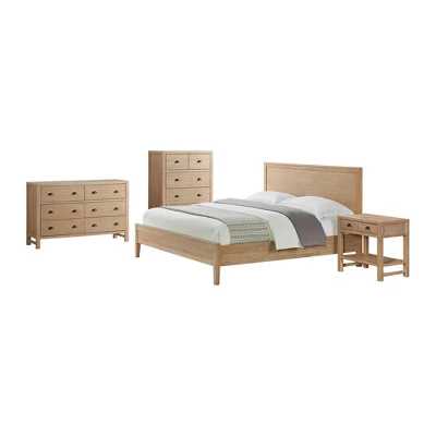 4pc Arden Wood Bedroom Set With 2 Drawer Nightstand With Open Shelf Light Driftwood - Alaterre Furniture 19 4pc Arden Wood Bedroom Set With 2 Drawer Nightstand With Open Shelf Light Driftwood - Alaterre Furniture - Image 17