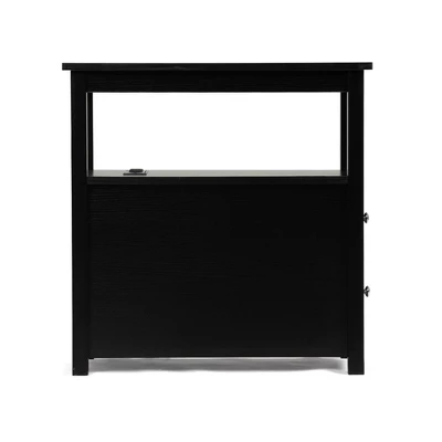 Resenkos End Table With Charging Station, Narrow Sofa Side Table, Wooden Nightstand, Bedroom Living Room Furniture, Black, Small Night Stands 3 Resenkos End Table With Charging Station, Narrow Sofa Side Table, Wooden Nightstand, Bedroom Living Room Furniture, Black, Small Night Stands