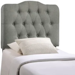 Annabel Twin Upholstered Fabric Headboard Gray - Modway: Tufted, Fiberboard & Plywood, Bedroom Decor
