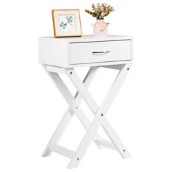 Tangkula 2PCS Modern Versatile Nightstand X-shape Wooden End Table With Drawer Accent Side Table For Bedroom Black/White 21 Tangkula 2PCS Modern Versatile Nightstand X-shape Wooden End Table With Drawer Accent Side Table For Bedroom Black/White -Nexera Furniture Store GUEST a9667e63 69a6 4807 90ca 90e2ac8041b4