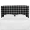 Wingback Headboard Barnegat Plaid Black Sea - Skyline Furniture -Nexera Furniture Store GUEST a9822ec2 9c25 4673 8e6b 7b55a72d7840