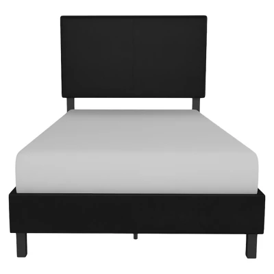 Twin Janford Upholstered Bed Black Faux Leather - Room & Joy 7 Twin Janford Upholstered Bed Black Faux Leather - Room & Joy - Image 5