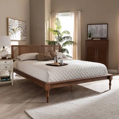 Romy Wood Platform Bed Ash Walnut - Baxton Studio 6 Romy Wood Platform Bed Ash Walnut - Baxton Studio - Image 4