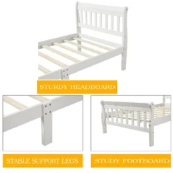 Twin Size Wood Platform Bed With Headboard, Footboard And Wooden Slat Support-ModernLuxe -Nexera Furniture Store GUEST ab3dd31a 00a3 4507 a33e aded0d04055f