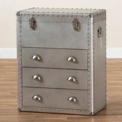 Serge Metal 3 Drawer Accent Storage Chest Silver - Baxton Studio -Nexera Furniture Store GUEST ab6fbd94 b6b0 4c00 b539 40f4c5a3892d