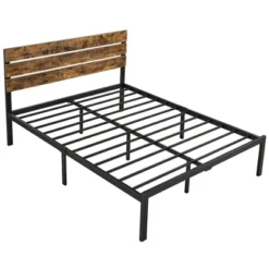 Yaheetech Metal Slatted Bed Frame With Wooden Headboard Mattress Foundation -Nexera Furniture Store GUEST ac25efe3 f5f4 4f3a bbcc d03496060204